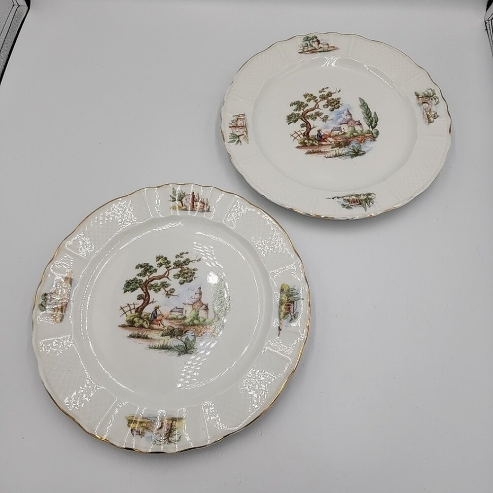 Set Of 2 Vintage L. Bernardaud Co. B. & Co Limoges Dinner Plates 9.5"